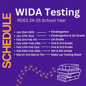  WIDA Testing Schedule
